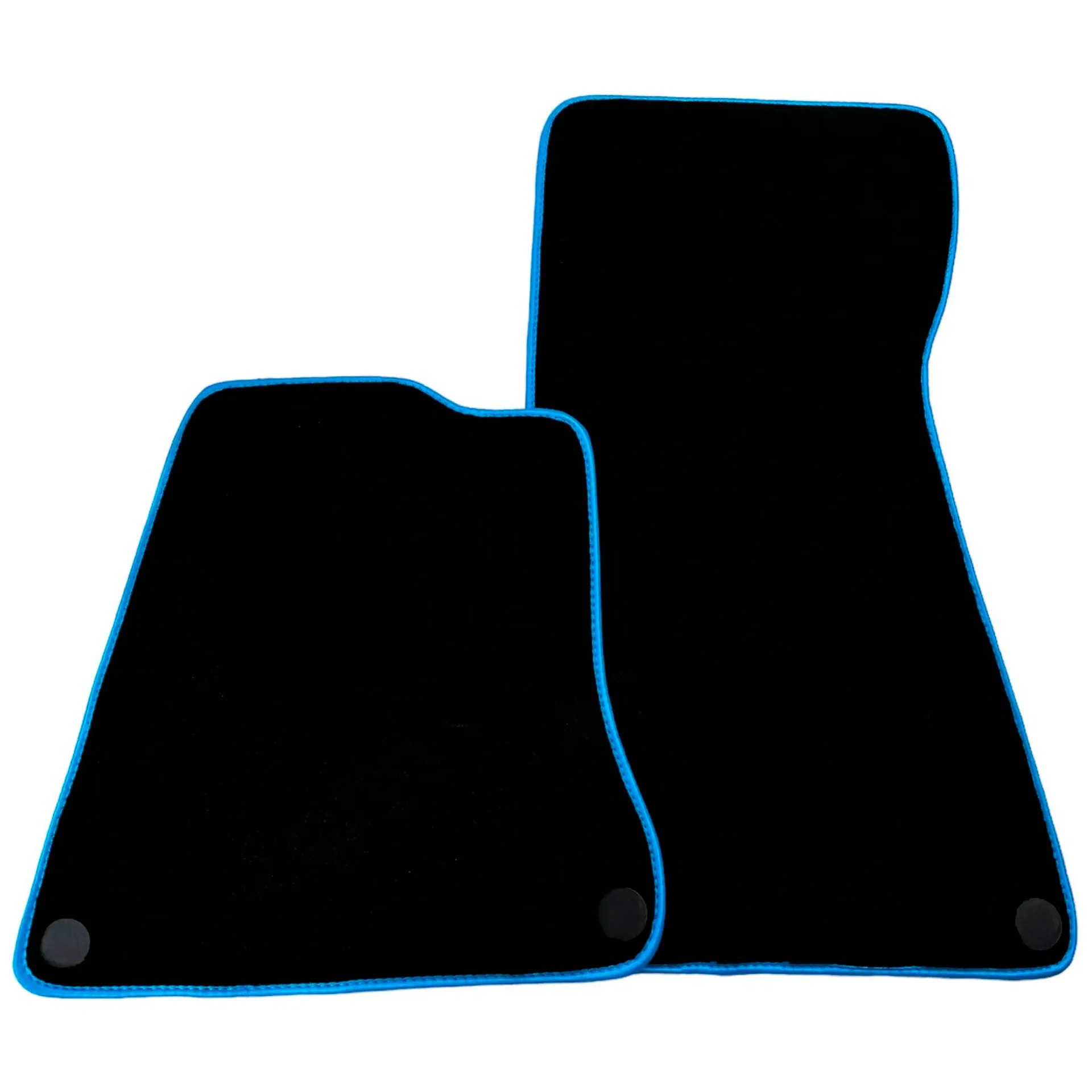 Luxury black floor mats for McLaren 570S with blue trim