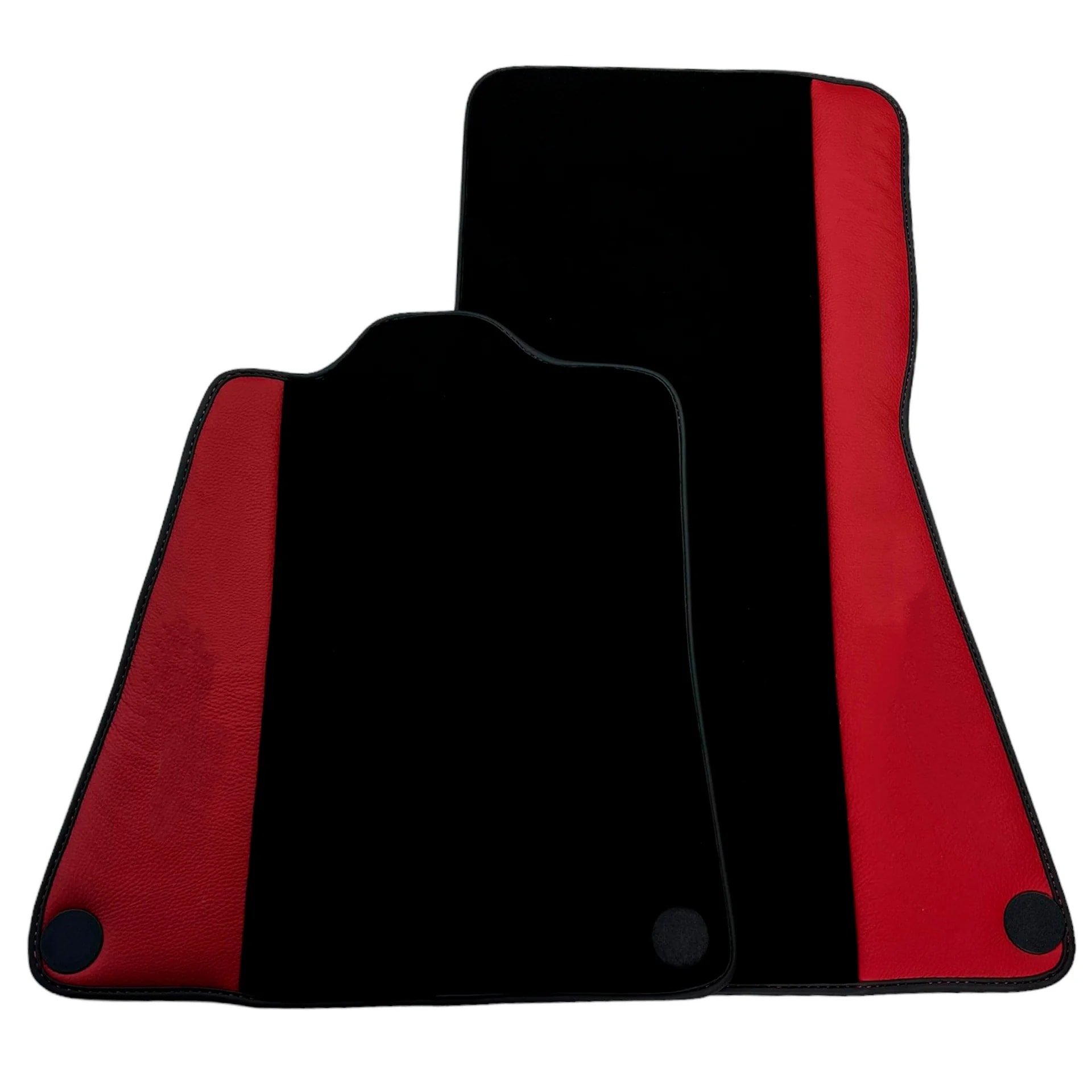 Black leather floor mats with red accents for McLaren 570S