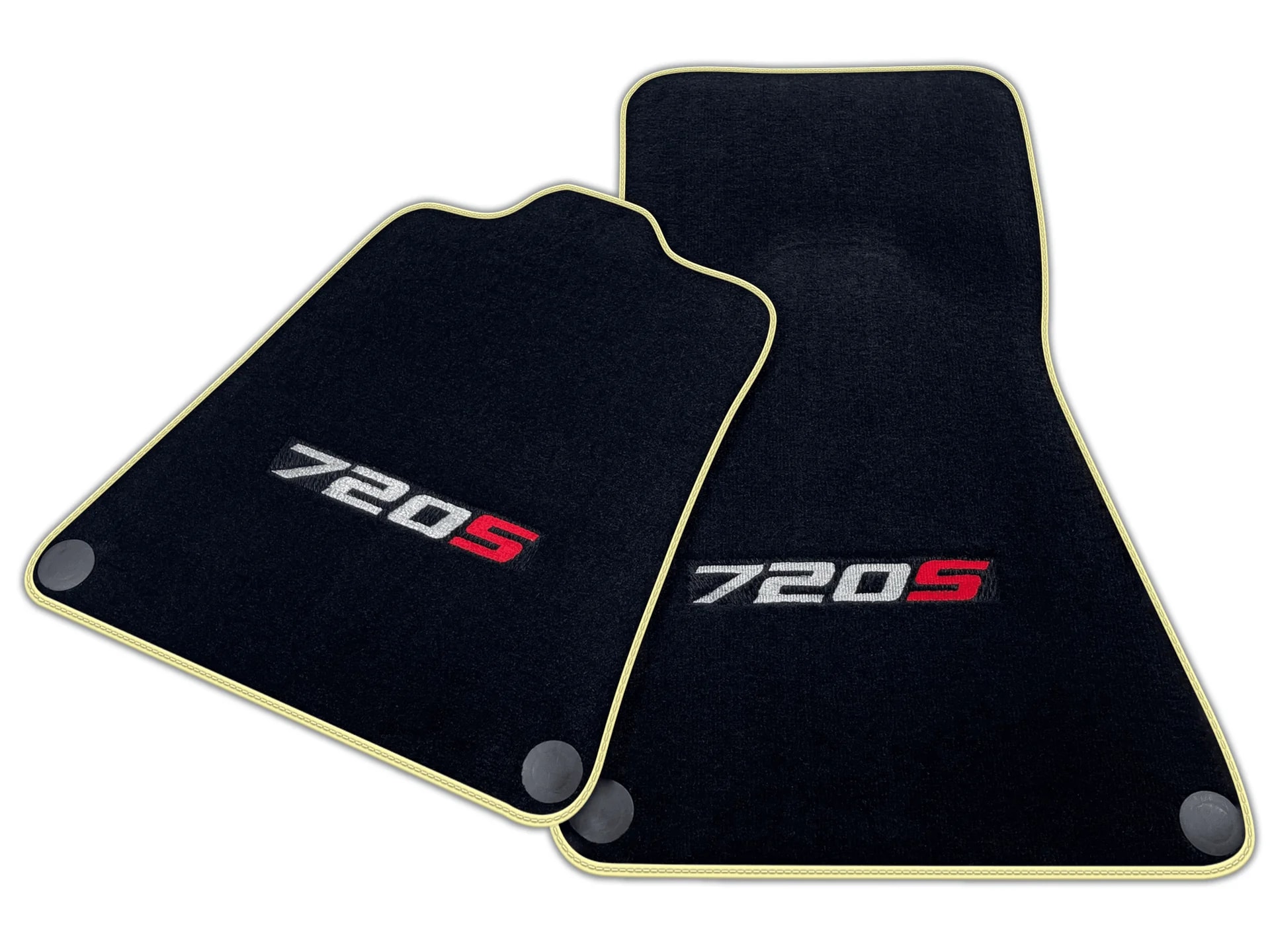 Luxury black floor mats for McLaren 720S front view