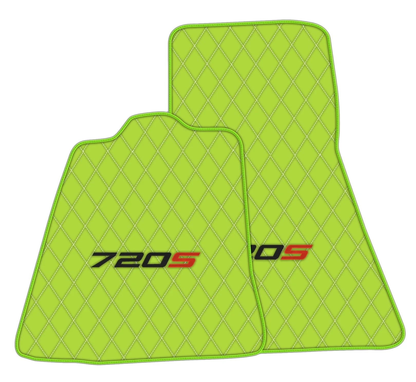 McLaren 720S custom fit floor mats, premium quality, precise fitment, featuring a vibrant design and durable material.